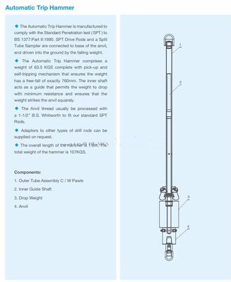 Spt Hammer Auto Trip Hammer For Standard Penetration Test