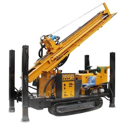 Crawler Water Well Drilling Rig Steel Reinforced Tracks 350m 380m With Root Pipes