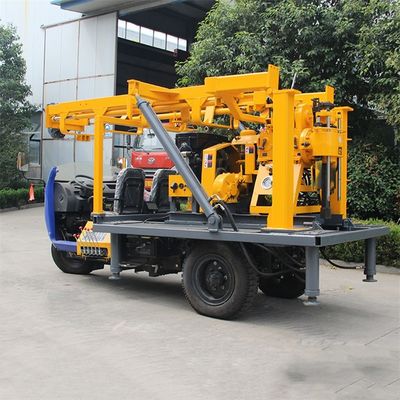 Rural Tricycle 200M Deep Water Well Drilling Rig Hydraulic Car Mounted