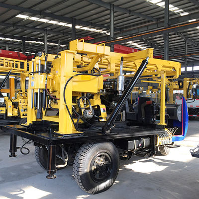 Tricycle Mounted Water Well Drilling Machine 200m with DTH Air Compressor Hammer