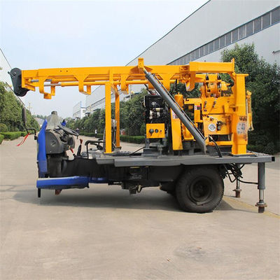 Tricycle Mounted Water Well Drilling Machine 200m with DTH Air Compressor Hammer