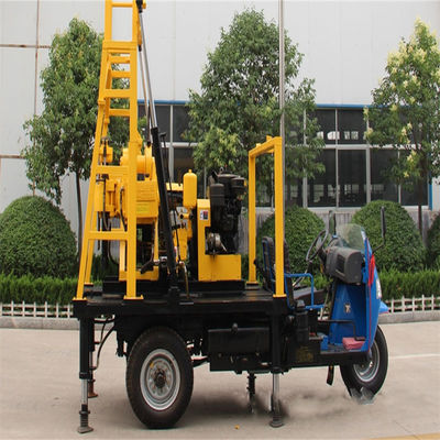 Tricycle Mounted Water Well Drilling Machine 200m with DTH Air Compressor Hammer
